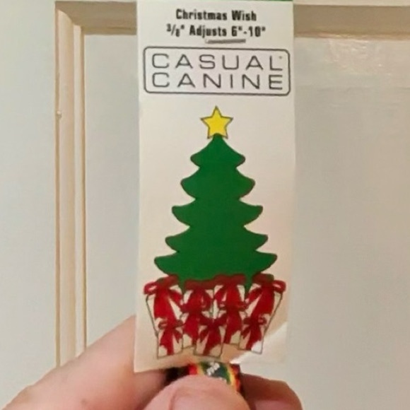 Casual Canine Christmas Candycane Dog Collar - Green and Red 6-16” Small - Picture 7 of 9